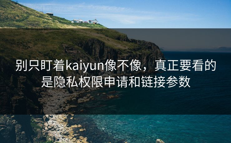 别只盯着kaiyun像不像，真正要看的是隐私权限申请和链接参数