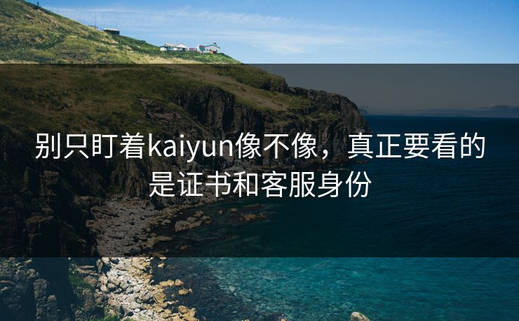 别只盯着kaiyun像不像，真正要看的是证书和客服身份