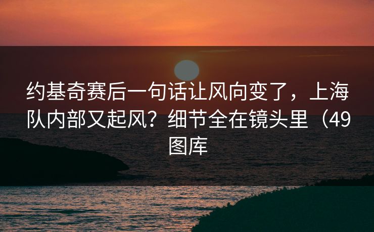 约基奇赛后一句话让风向变了，上海队内部又起风？细节全在镜头里（49图库